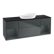 V&B Waschtischunterschrank Wandbeleuchtung Finion 160cm, Pl b m, Rg md m Lac, md bl. m Lac