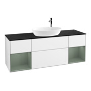 V&B Waschtischunterschrank Wandbeleuchtung Finion 160cm, Pl b m, Rg Ol m Lac, glo wh. Lac