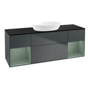 V&B Waschtischunterschrank Wandbeleuchtung Finion 160cm, Pl b m, Rg Ol m Lac, md bl. m Lac