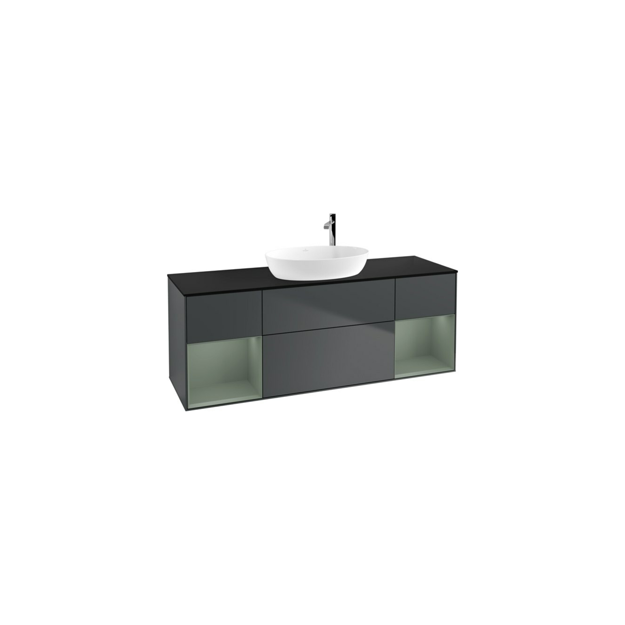 V&B Waschtischunterschrank Wandbeleuchtung Finion 160cm, Pl b m, Rg Ol m Lac, md bl. m Lac ; Villeroy & Boch