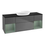 V&B Waschtischunterschrank Wandbeleuchtung Finion 160cm, Pl b m, Rg Oli. m Lac, Anthrac. m