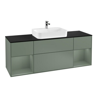 V&B Waschtischunterschrank Wandbeleuchtung Finion 160cm, Pl b m, Rg Oli. m Lac, Oli. m Lac