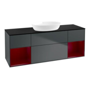 V&B Waschtischunterschrank Wandbeleuchtung Finion 160cm, Pl b m, Rg Peo m La, md bl. m Lac