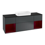 V&B Waschtischunterschrank Wandbeleuchtung Finion 160cm, Pl b m, Rg Peo m La, md bl. m Lac