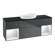 V&B Waschtischunterschrank Wandbeleuchtung Finion 160cm, Pl b m, Rg w m Lac, md bl. m Lac