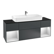 V&B Waschtischunterschrank Wandbeleuchtung Finion 160cm, Pl b m, Rg w m Lac, md bl. m Lac