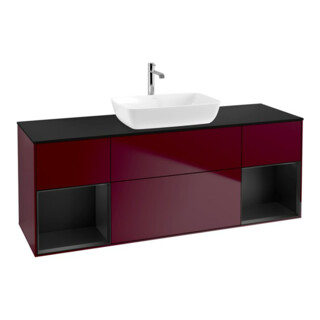V&B Waschtischunterschrank Wandbeleuchtung Finion 160cm, Pl bla m, Reg bla m Lac, Peo m
