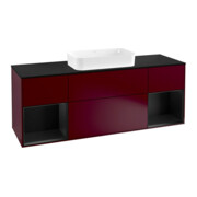 V&B Waschtischunterschrank Wandbeleuchtung Finion 160cm, Pl bla m, Reg bla m Lac, Peo m