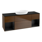 V&B Waschtischunterschrank Wandbeleuchtung Finion 160cm, Pl bla m, Reg bla m Lac, wal ven