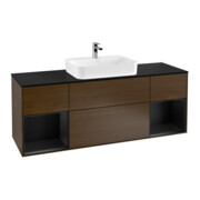 V&B Waschtischunterschrank Wandbeleuchtung Finion 160cm, Pl bla m, Reg bla m Lac, wal ven