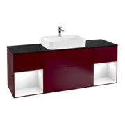 V&B Waschtischunterschrank Wandbeleuchtung Finion 160cm, Pl bla m, Reg glo wh. Lac, Peo m