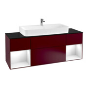 V&B Waschtischunterschrank Wandbeleuchtung Finion 160cm, Pl bla m, Reg glo wh. Lac, Peo m