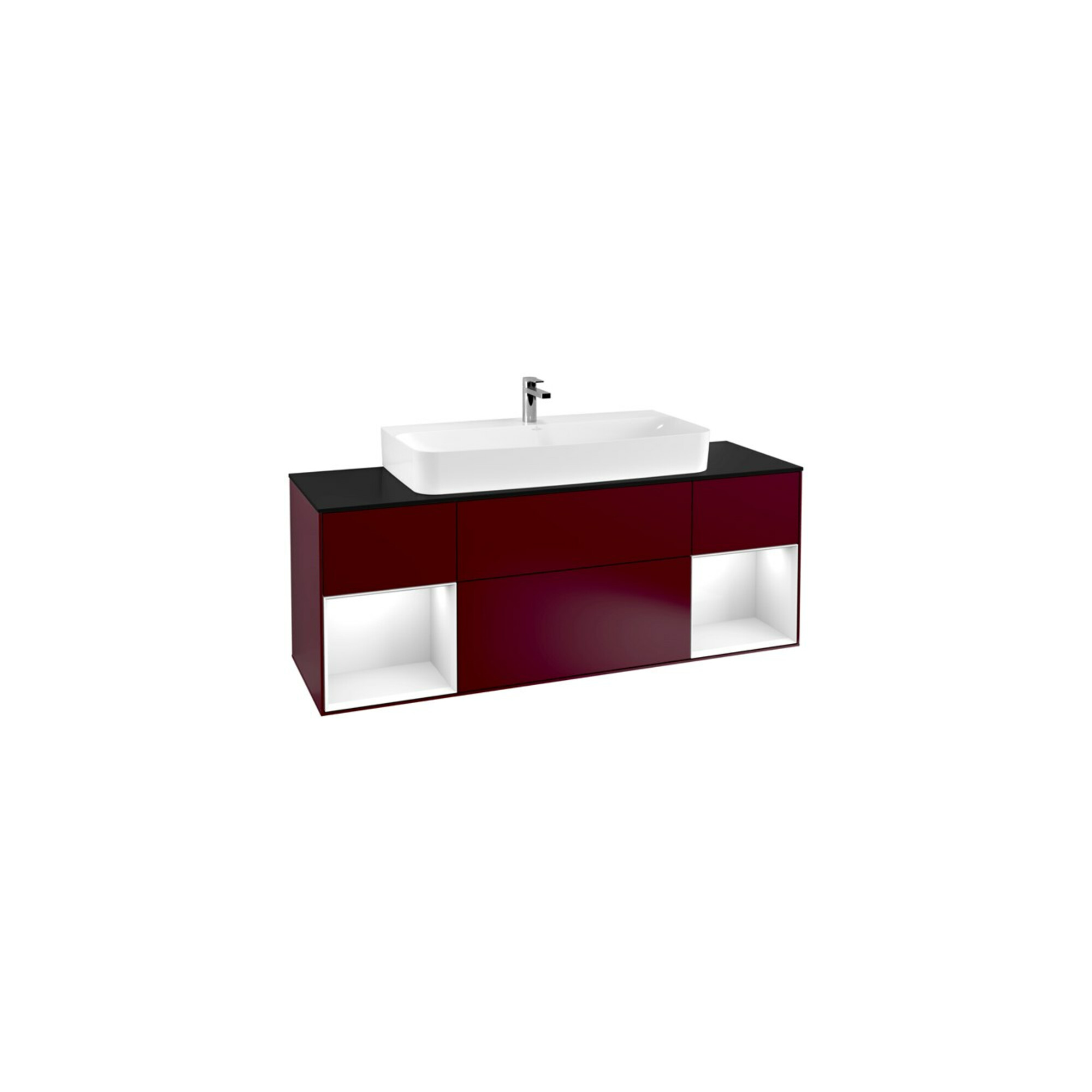V&B Waschtischunterschrank Wandbeleuchtung Finion 160cm, Pl bla m, Reg glo wh. Lac, Peo m ; Villeroy & Boch