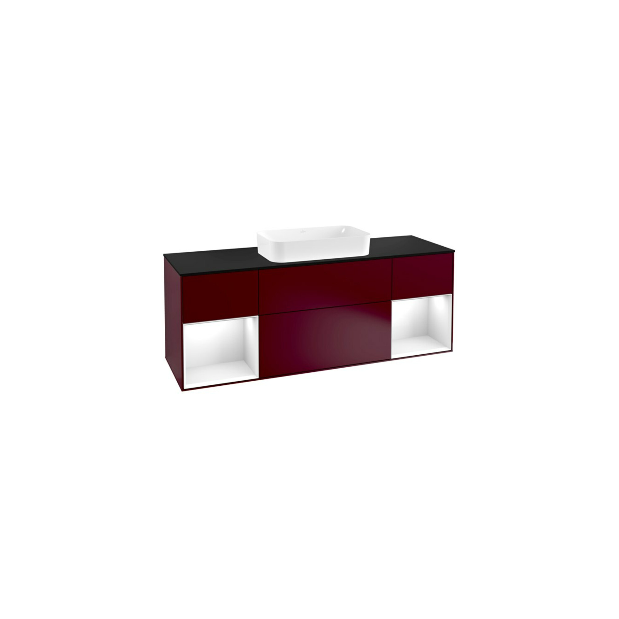 V&B Waschtischunterschrank Wandbeleuchtung Finion 160cm, Pl bla m, Reg glo wh. Lac, Peo m ; Villeroy & Boch