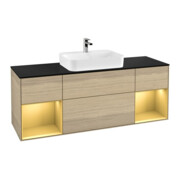 V&B Waschtischunterschrank Wandbeleuchtung Finion 160cm, Pl bla m, Reg gol m Lac, Oa ven