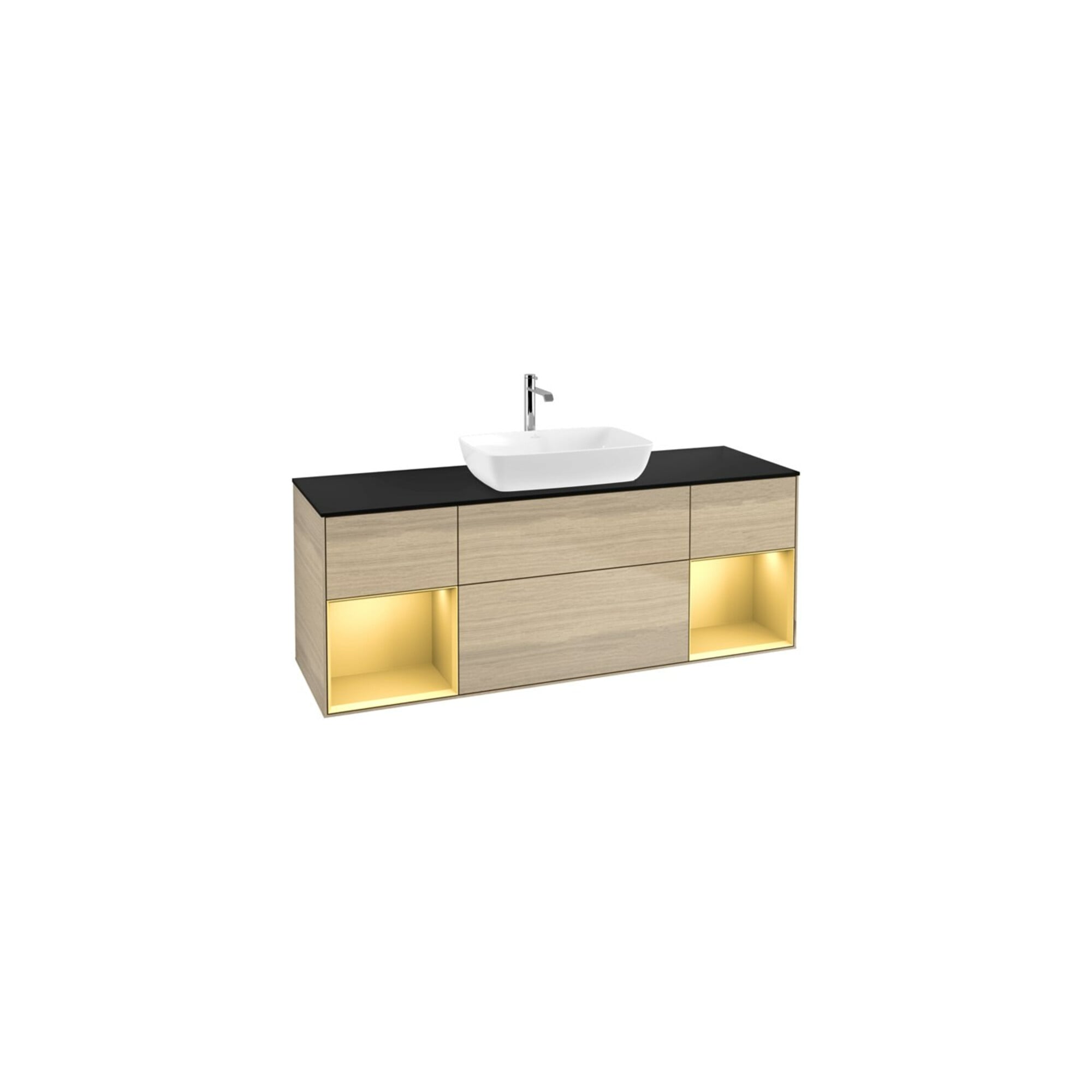 V&B Waschtischunterschrank Wandbeleuchtung Finion 160cm, Pl bla m, Reg gol m Lac, Oa ven ; Villeroy & Boch