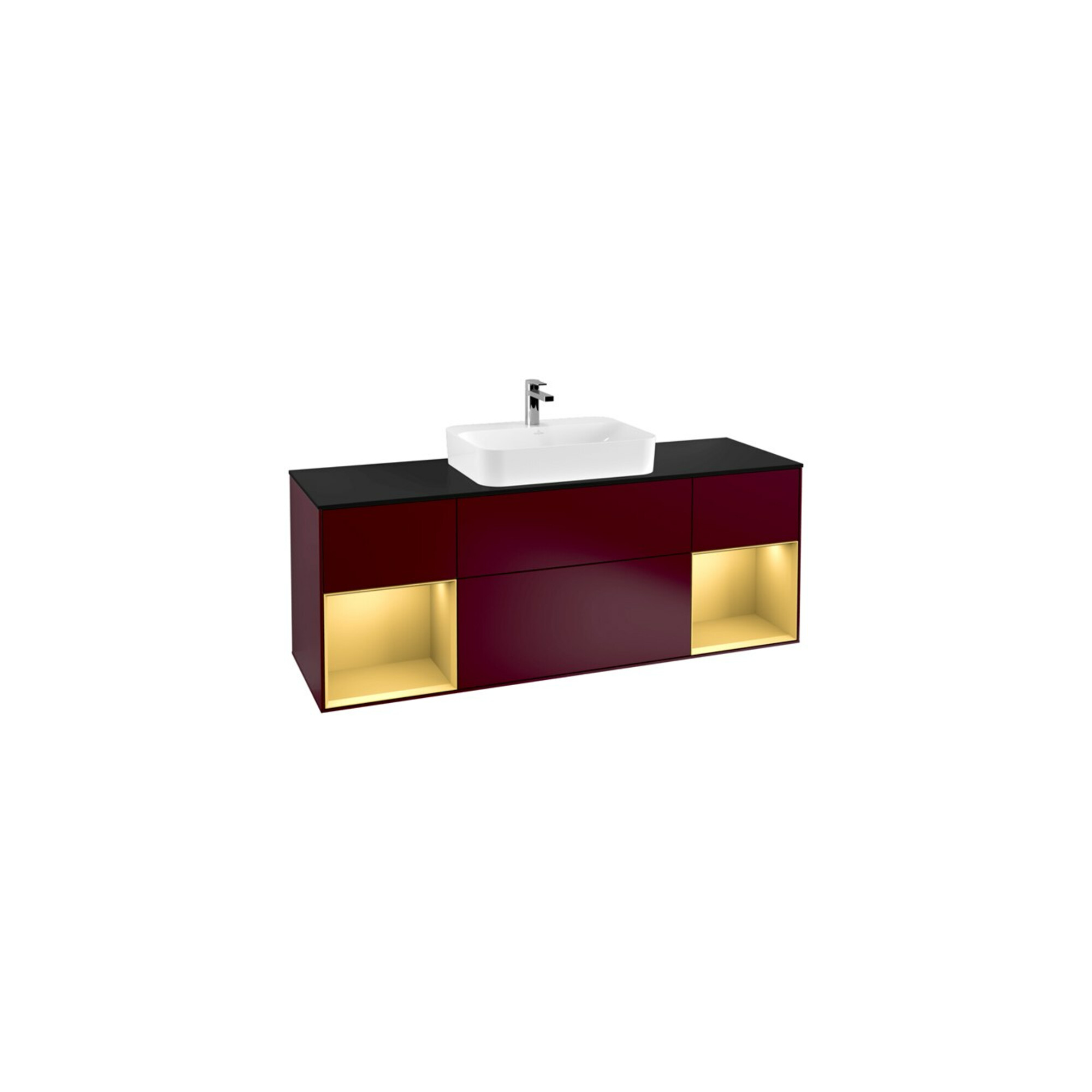 V&B Waschtischunterschrank Wandbeleuchtung Finion 160cm, Pl bla m, Reg gol m Lac, Peo m ; Villeroy & Boch