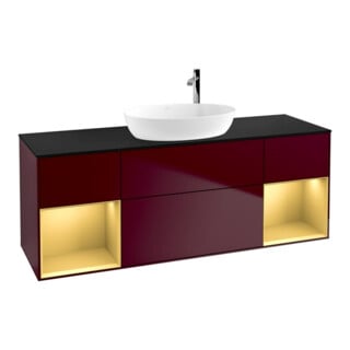V&B Waschtischunterschrank Wandbeleuchtung Finion 160cm, Pl bla m, Reg gol m Lac, Peo m