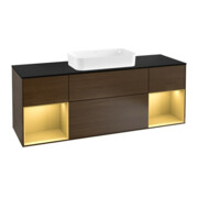 V&B Waschtischunterschrank Wandbeleuchtung Finion 160cm, Pl bla m, Reg gol m Lac, wal ven