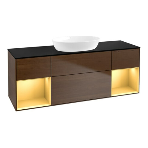 V&B Waschtischunterschrank Wandbeleuchtung Finion 160cm, Pl bla m, Reg gol m Lac, wal ven