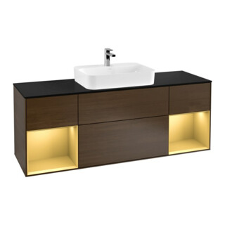 V&B Waschtischunterschrank Wandbeleuchtung Finion 160cm, Pl bla m, Reg gol m Lac, wal ven