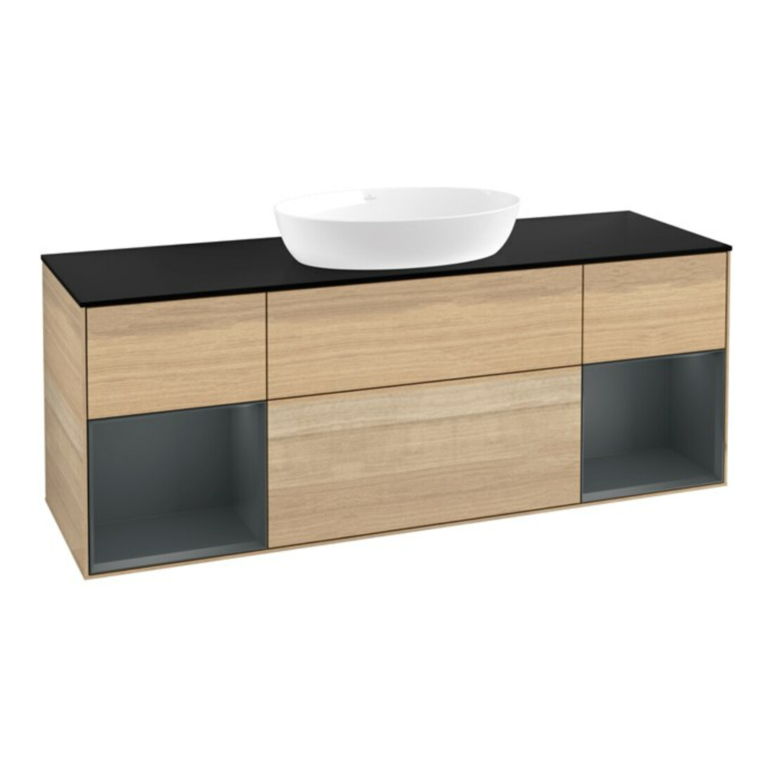 V&B Waschtischunterschrank Wandbeleuchtung Finion 160cm, Pl bla m, Reg md m Lac, Oa ven