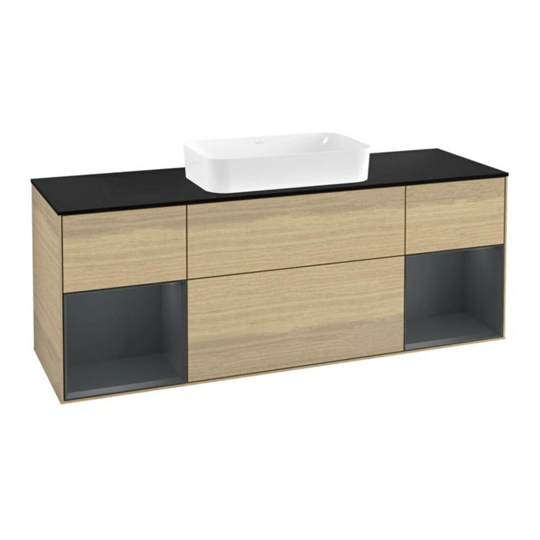 V&B Waschtischunterschrank Wandbeleuchtung Finion 160cm, Pl bla m, Reg md m Lac, Oa ven