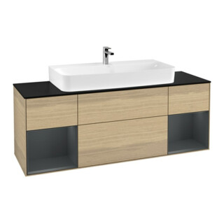 V&B Waschtischunterschrank Wandbeleuchtung Finion 160cm, Pl bla m, Reg md m Lac, Oa ven