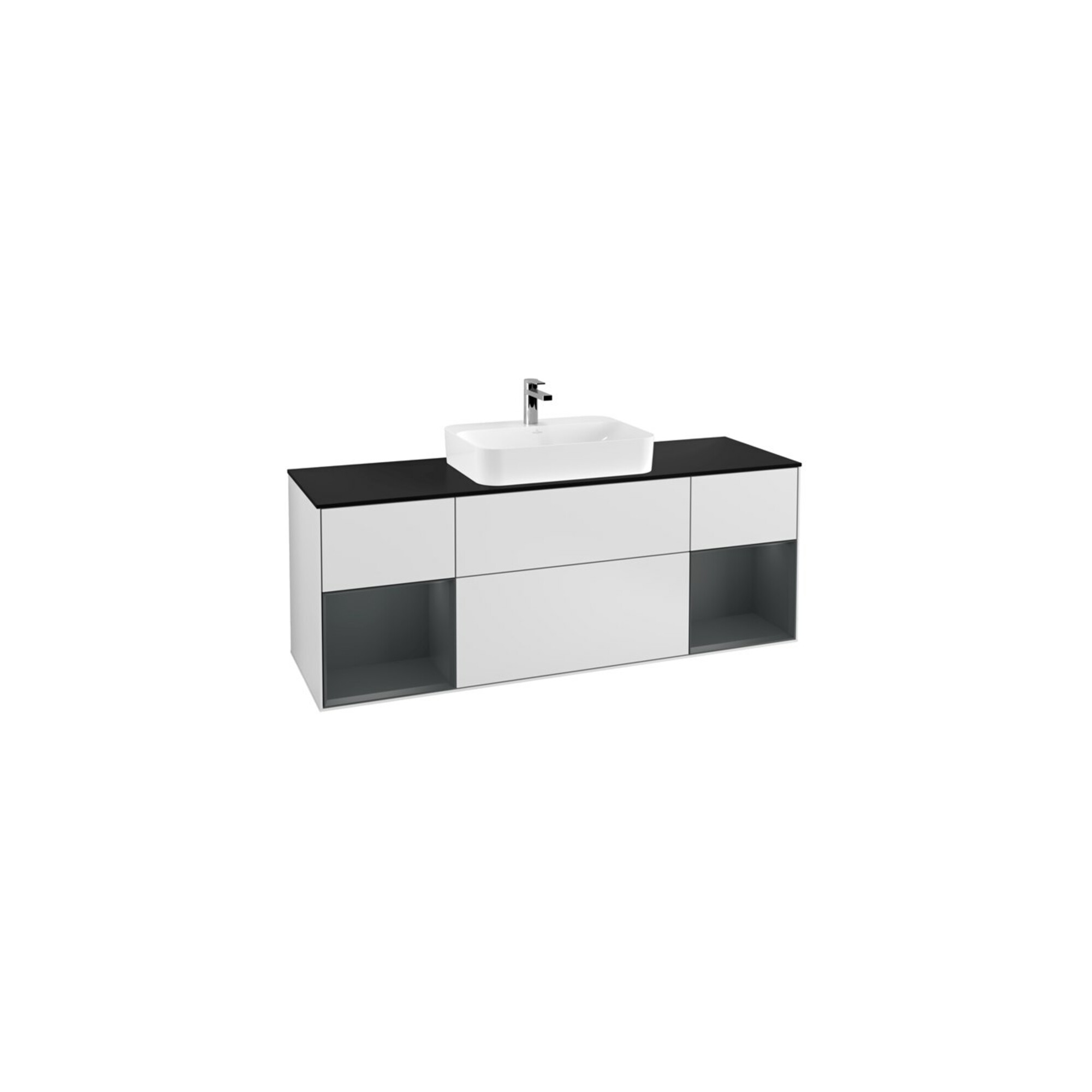 V&B Waschtischunterschrank Wandbeleuchtung Finion 160cm, Pl bla m, Reg md m Lac, wh. m Lac ; Villeroy & Boch