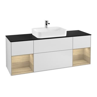 V&B Waschtischunterschrank Wandbeleuchtung Finion 160cm, Pl bla m, Reg Oa ven, wh. m Lac