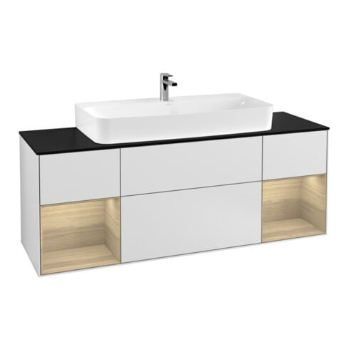 V&B Waschtischunterschrank Wandbeleuchtung Finion 160cm, Pl bla m, Reg Oa ven, wh. m Lac