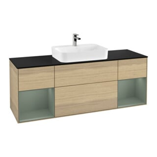 V&B Waschtischunterschrank Wandbeleuchtung Finion 160cm, Pl bla m, Reg Oli. m Lac, Oa ven