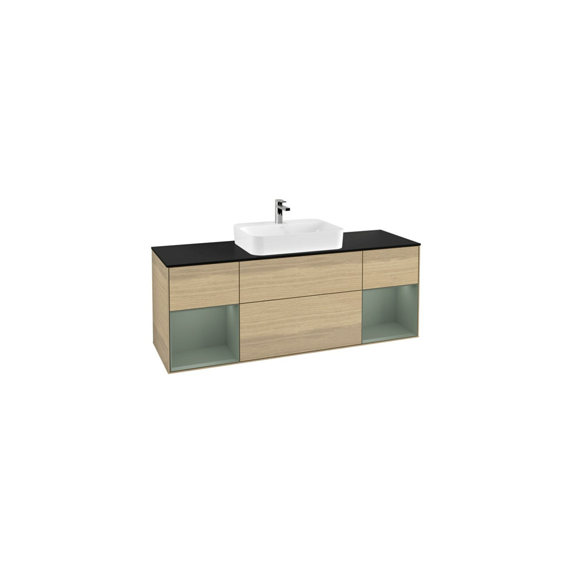 V&B Waschtischunterschrank Wandbeleuchtung Finion 160cm, Pl bla m, Reg Oli. m Lac, Oa ven ; Villeroy & Boch