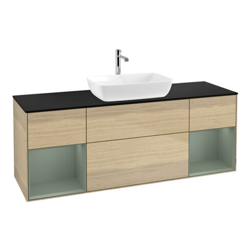 V&B Waschtischunterschrank Wandbeleuchtung Finion 160cm, Pl bla m, Reg Oli. m Lac, Oa ven