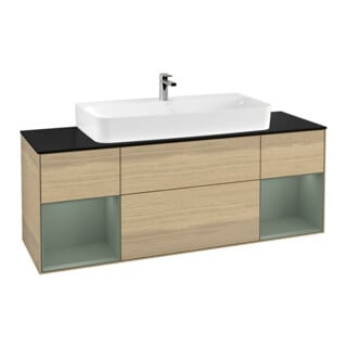 V&B Waschtischunterschrank Wandbeleuchtung Finion 160cm, Pl bla m, Reg Oli. m Lac, Oa ven