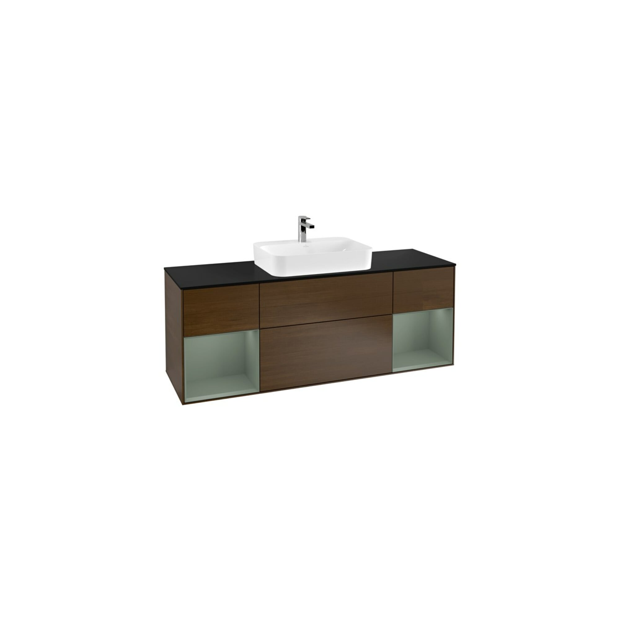 V&B Waschtischunterschrank Wandbeleuchtung Finion 160cm, Pl bla m, Reg Oli. m Lac, wal ven ; Villeroy & Boch