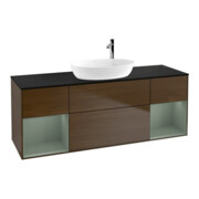 V&B Waschtischunterschrank Wandbeleuchtung Finion 160cm, Pl bla m, Reg Oli. m Lac, wal ven