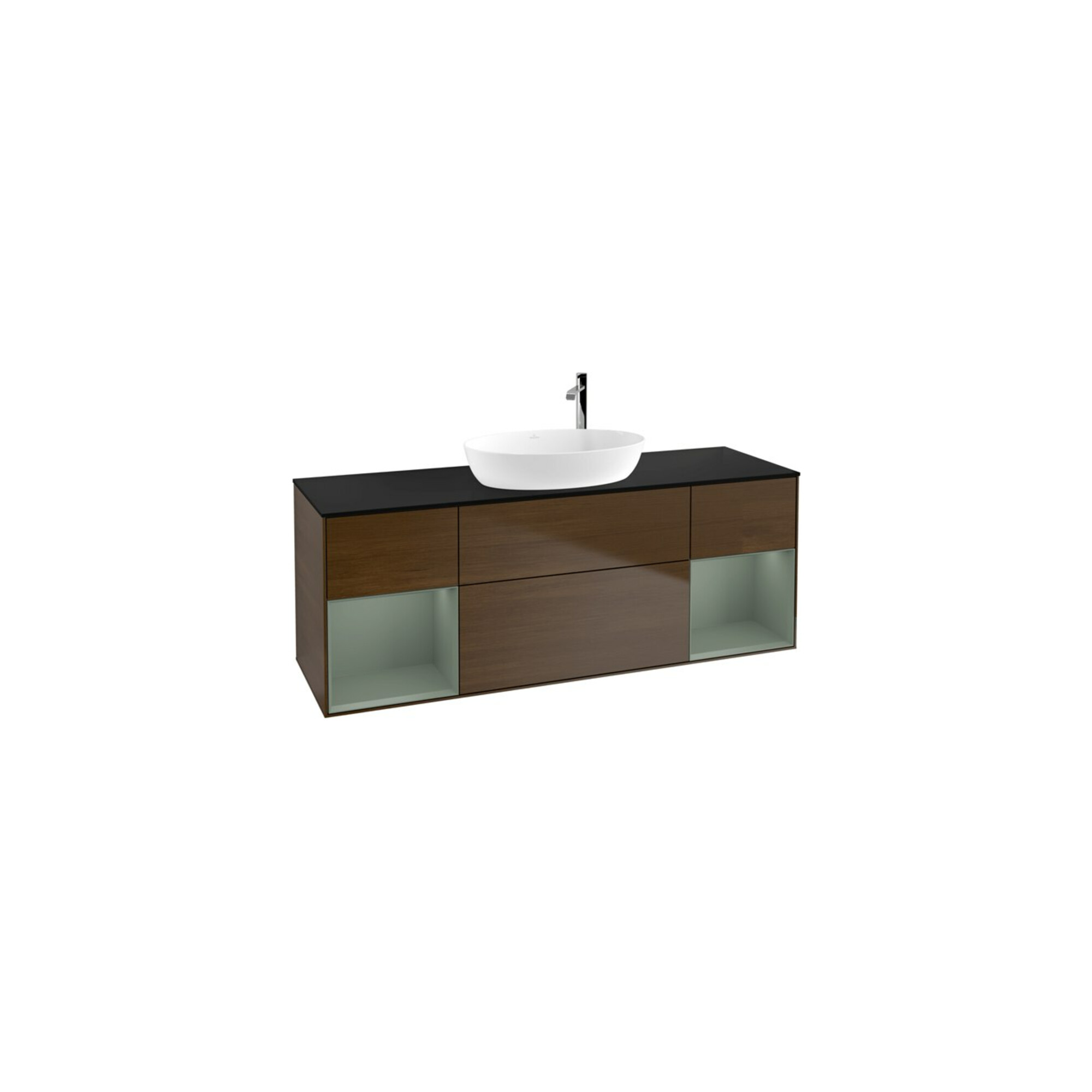 V&B Waschtischunterschrank Wandbeleuchtung Finion 160cm, Pl bla m, Reg Oli. m Lac, wal ven ; Villeroy & Boch
