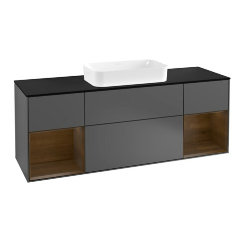 V&B Waschtischunterschrank Wandbeleuchtung Finion 160cm, Pl bla m, Reg wal ven, Anthrac. m