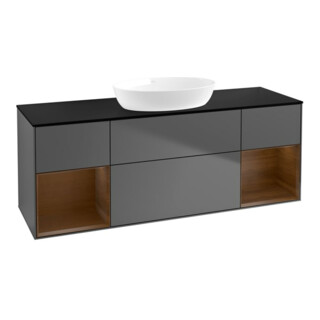 V&B Waschtischunterschrank Wandbeleuchtung Finion 160cm, Pl bla m, Reg wal ven, Anthrac. m