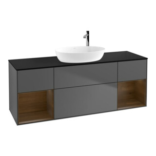 V&B Waschtischunterschrank Wandbeleuchtung Finion 160cm, Pl bla m, Reg wal ven, Anthrac. m