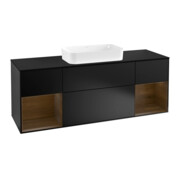 V&B Waschtischunterschrank Wandbeleuchtung Finion 160cm, Pl bla m, Reg wal ven, bla m Lac