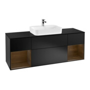 V&B Waschtischunterschrank Wandbeleuchtung Finion 160cm, Pl bla m, Reg wal ven, bla m Lac