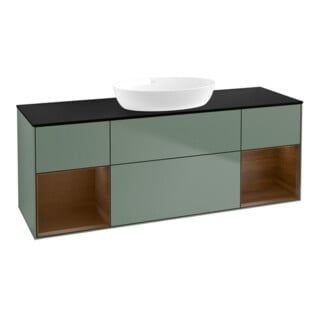 V&B Waschtischunterschrank Wandbeleuchtung Finion 160cm, Pl bla m, Reg wal ven, Oli. m Lac
