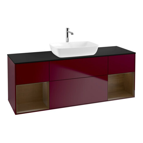 V&B Waschtischunterschrank Wandbeleuchtung Finion 160cm, Pl bla m, Reg wal ven, Peo m