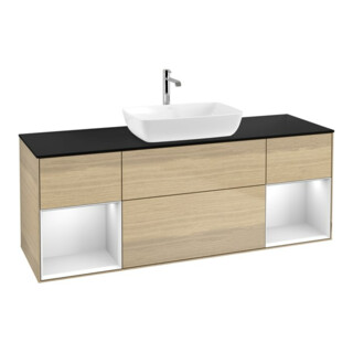 V&B Waschtischunterschrank Wandbeleuchtung Finion 160cm, Pl bla m, Reg wh. m Lac, Oa ven