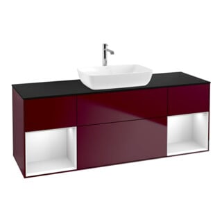 V&B Waschtischunterschrank Wandbeleuchtung Finion 160cm, Pl bla m, Reg wh. m Lac, Peo m