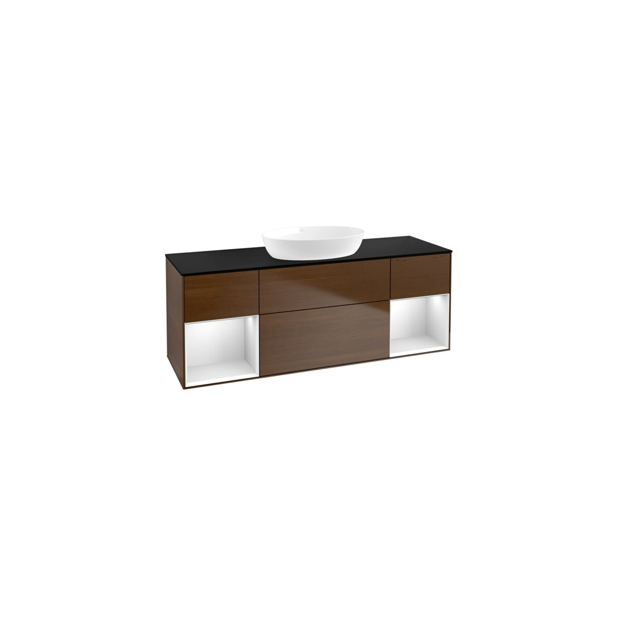 V&B Waschtischunterschrank Wandbeleuchtung Finion 160cm, Pl bla m, Reg wh. m Lac, wal ven ; Villeroy & Boch