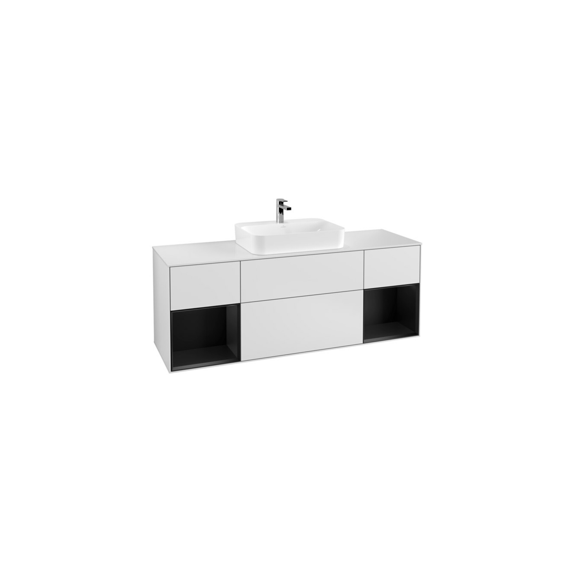 V&B Waschtischunterschrank Wandbeleuchtung Finion 160cm, Pl w m, Reg bla m Lac, wh. m Lac ; Villeroy & Boch