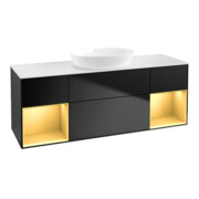 V&B Waschtischunterschrank Wandbeleuchtung Finion 160cm, Pl w m, Reg gol m Lac, bla m Lac